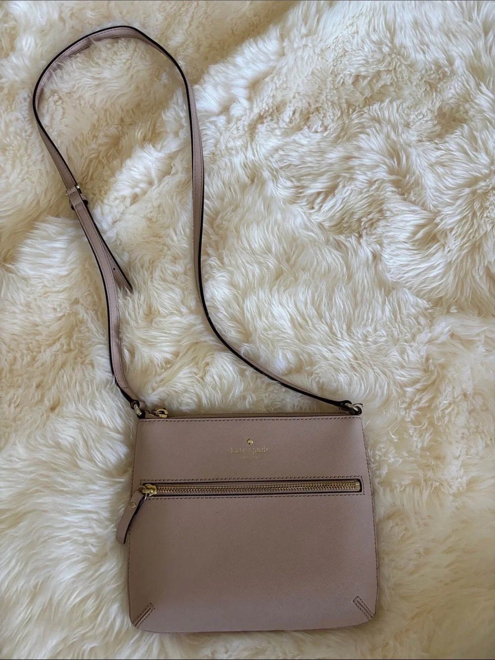 kate spade Nude Blush Crossbody Bag with Gold Hardware